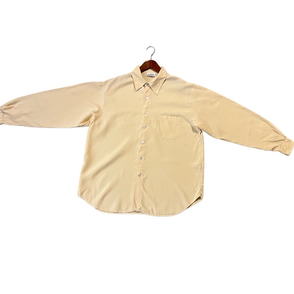 Pebbles Silk 100% Silk Button Down Blouse Cream Champagne Vintage Minimalist - Picture 7 of 7